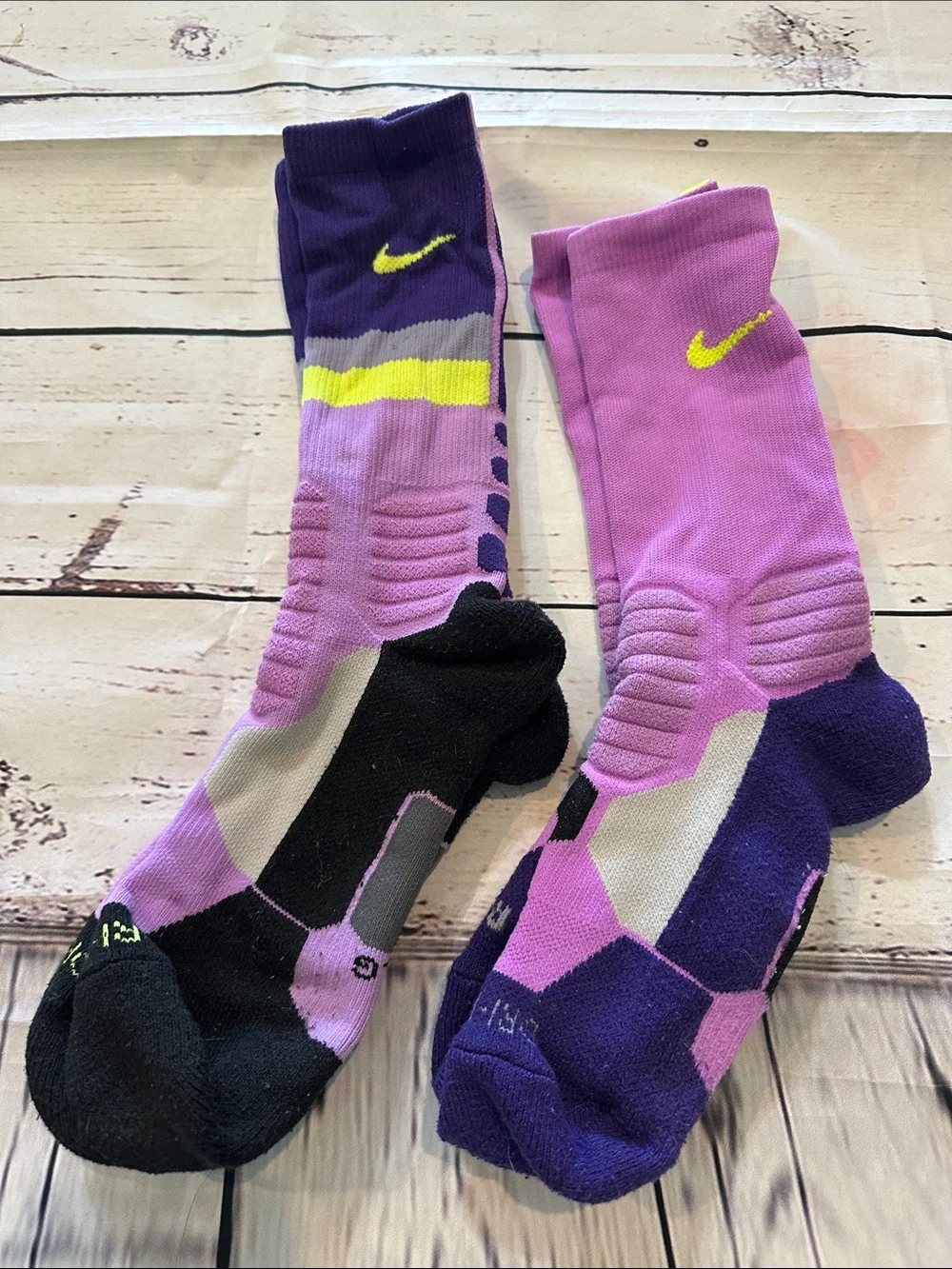 Nike Purple, Pink & Neon Yellow Performance Crew Socks
